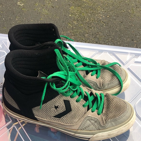 Converse Chuck Taylor All Star Men’s High Top Beige Blue Canvas Sneakers Sz 7.5 - Picture 5 of 11